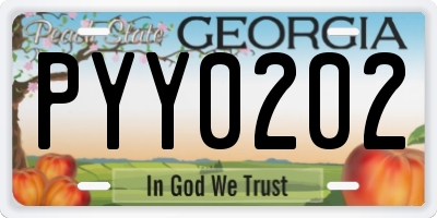 GA license plate PYY0202