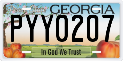 GA license plate PYY0207