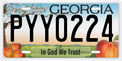 GA license plate PYY0224