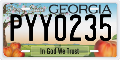 GA license plate PYY0235