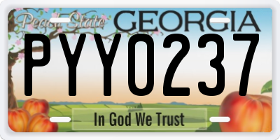 GA license plate PYY0237