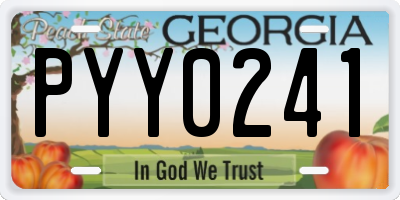 GA license plate PYY0241