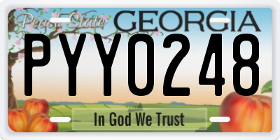 GA license plate PYY0248