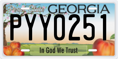 GA license plate PYY0251