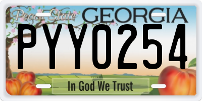 GA license plate PYY0254