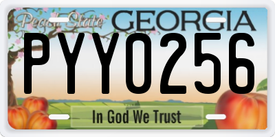 GA license plate PYY0256