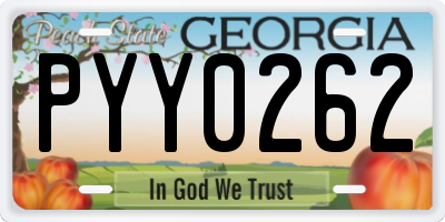 GA license plate PYY0262