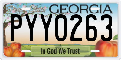 GA license plate PYY0263