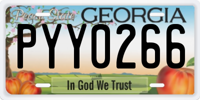 GA license plate PYY0266