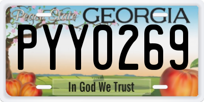 GA license plate PYY0269