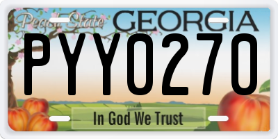 GA license plate PYY0270