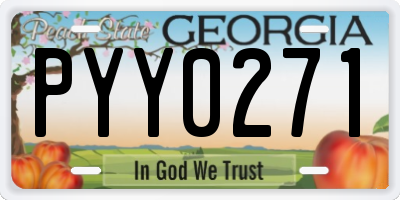 GA license plate PYY0271