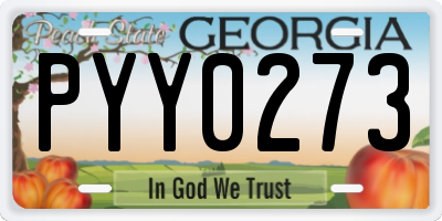 GA license plate PYY0273