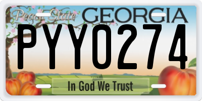 GA license plate PYY0274