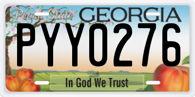 GA license plate PYY0276