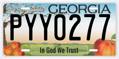 GA license plate PYY0277