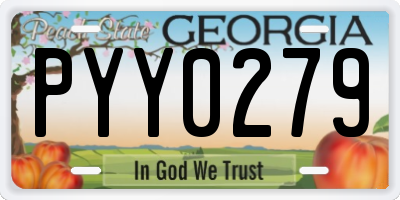 GA license plate PYY0279