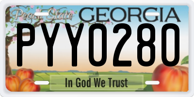 GA license plate PYY0280