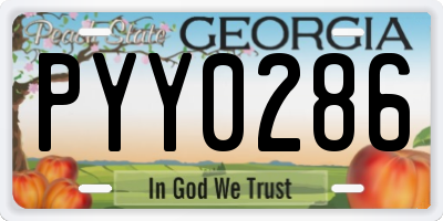 GA license plate PYY0286