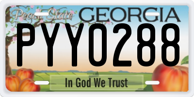 GA license plate PYY0288