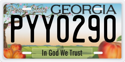 GA license plate PYY0290