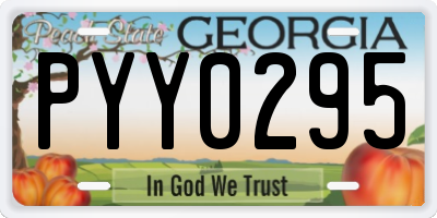 GA license plate PYY0295