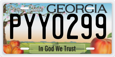 GA license plate PYY0299