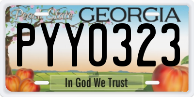 GA license plate PYY0323