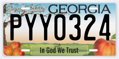 GA license plate PYY0324