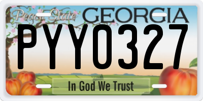 GA license plate PYY0327