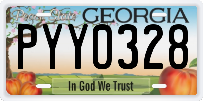GA license plate PYY0328