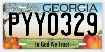GA license plate PYY0329