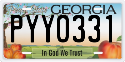 GA license plate PYY0331