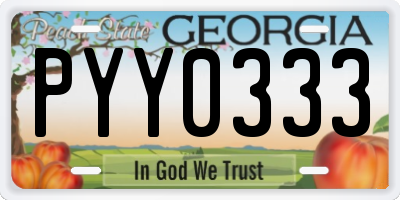 GA license plate PYY0333