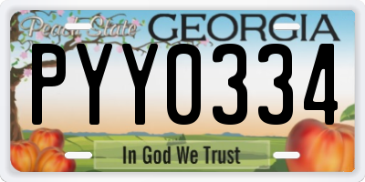 GA license plate PYY0334