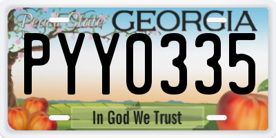 GA license plate PYY0335