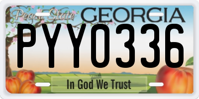 GA license plate PYY0336