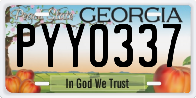 GA license plate PYY0337