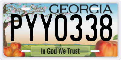 GA license plate PYY0338