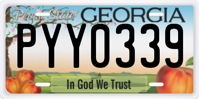 GA license plate PYY0339