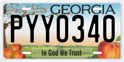 GA license plate PYY0340