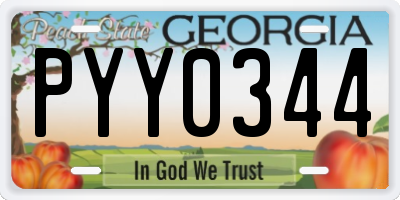 GA license plate PYY0344