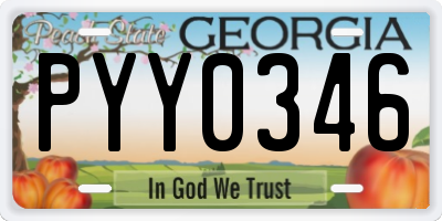 GA license plate PYY0346