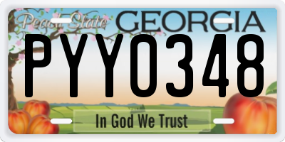 GA license plate PYY0348