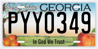 GA license plate PYY0349