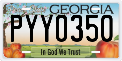 GA license plate PYY0350