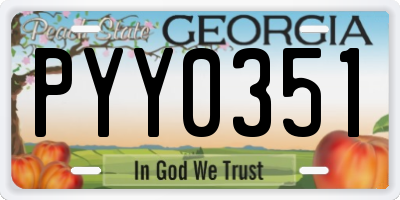 GA license plate PYY0351