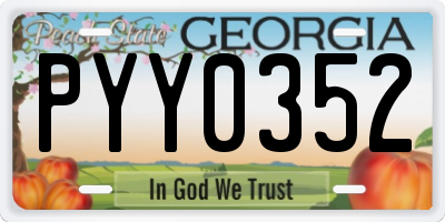 GA license plate PYY0352