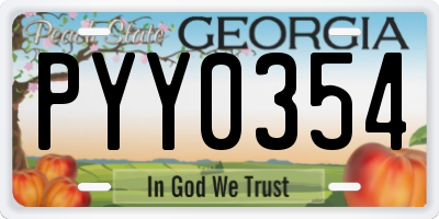 GA license plate PYY0354