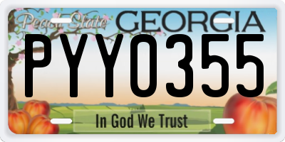 GA license plate PYY0355